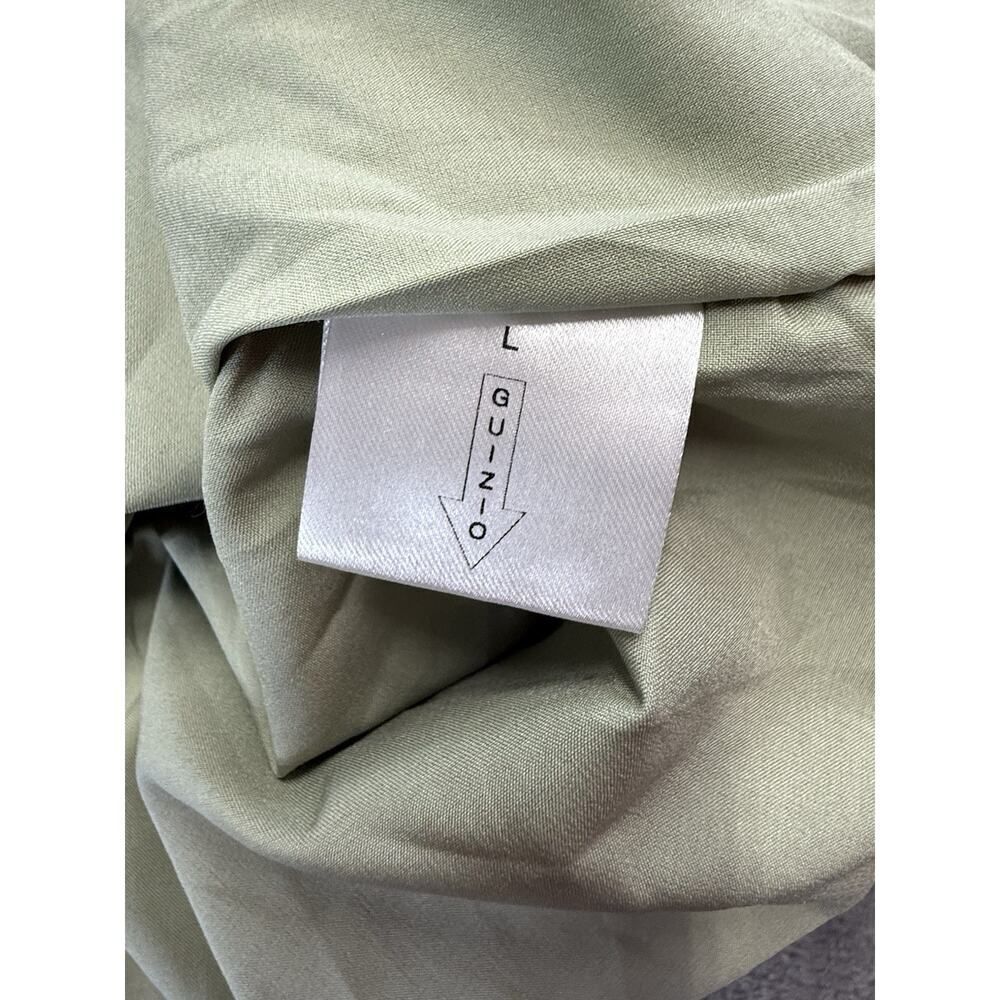 NWT Danielle Guizio Green Ruched Satin Mini Dress L Adjustable Straps Clubwear - Picture 11 of 13